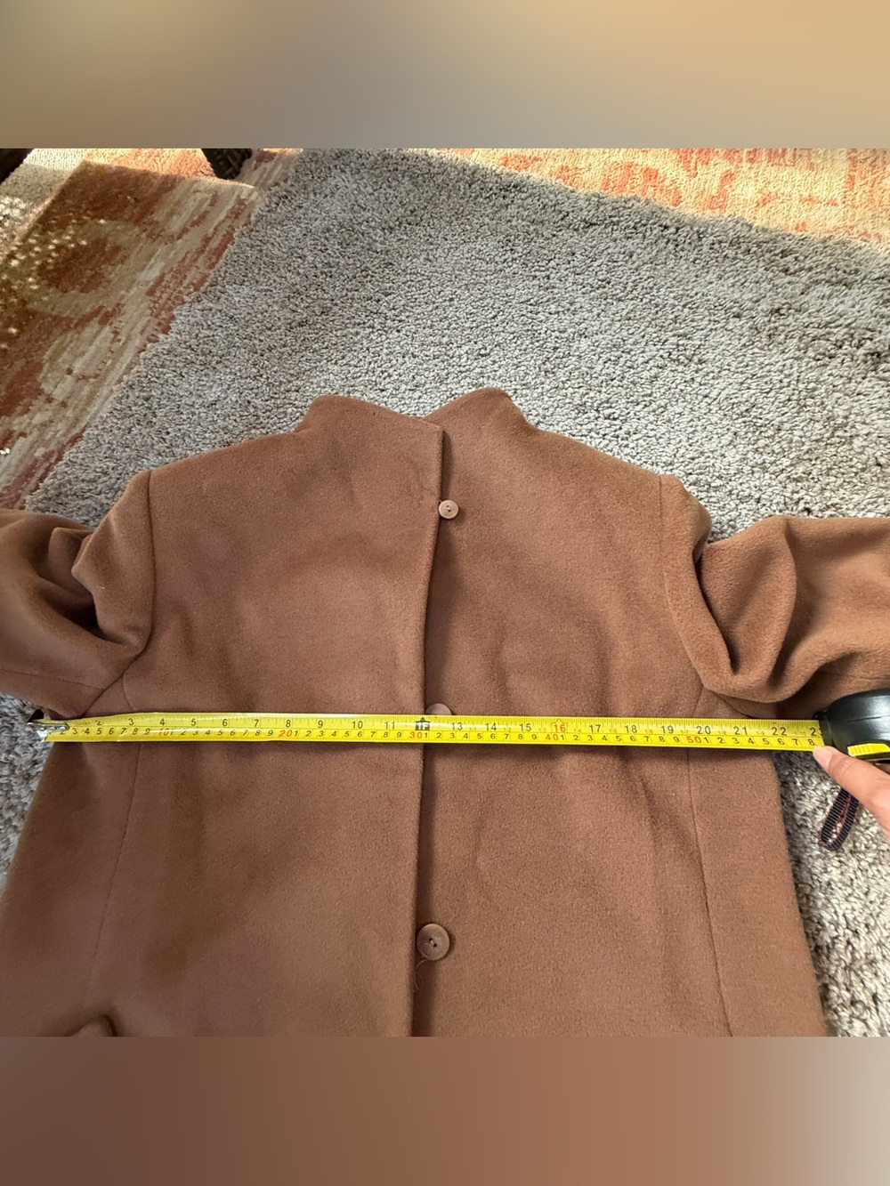 Cinzia Rocca Icons Camel Long Wool-Blend Trench Coat - Picture 4 of 14
